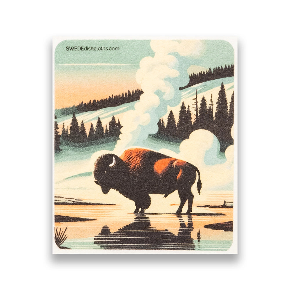 SWEDE Dishcloths 3 PK Bison "American Buffalo" Designs