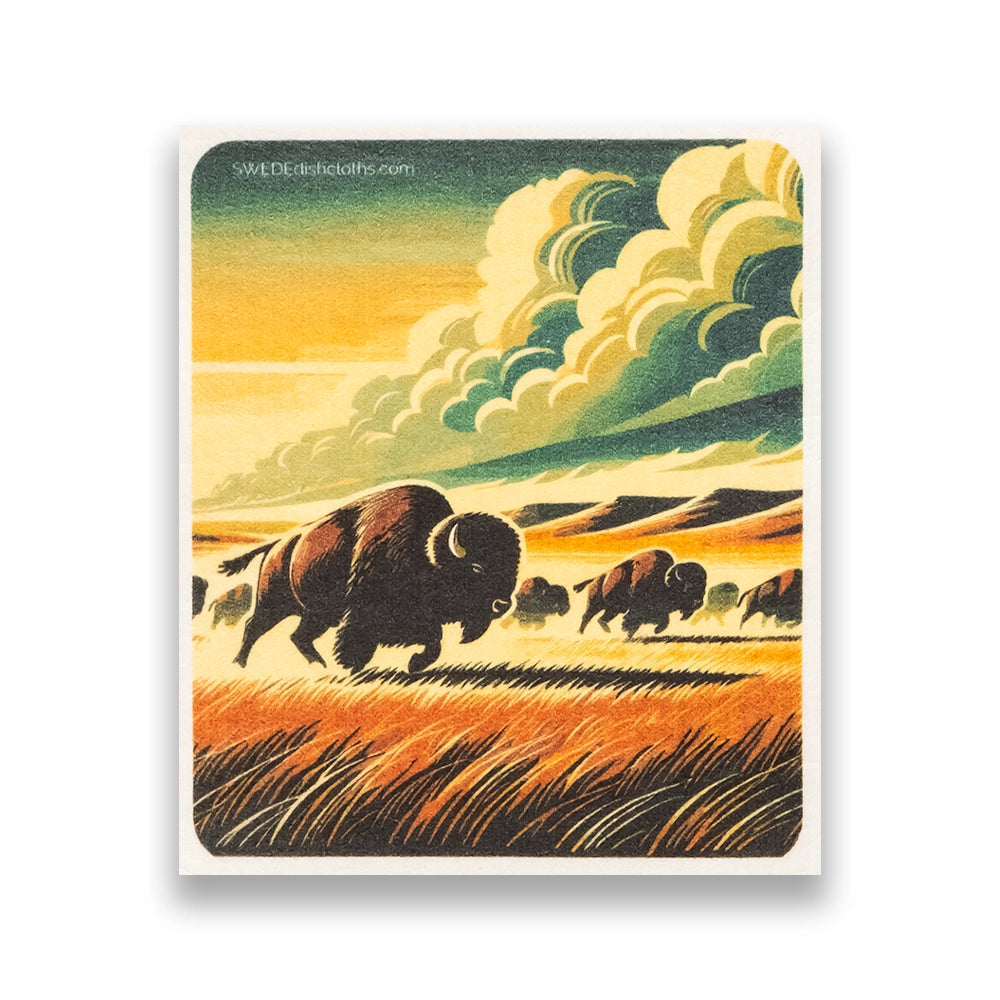 SWEDE Dishcloths 3 PK Bison "American Buffalo" Designs