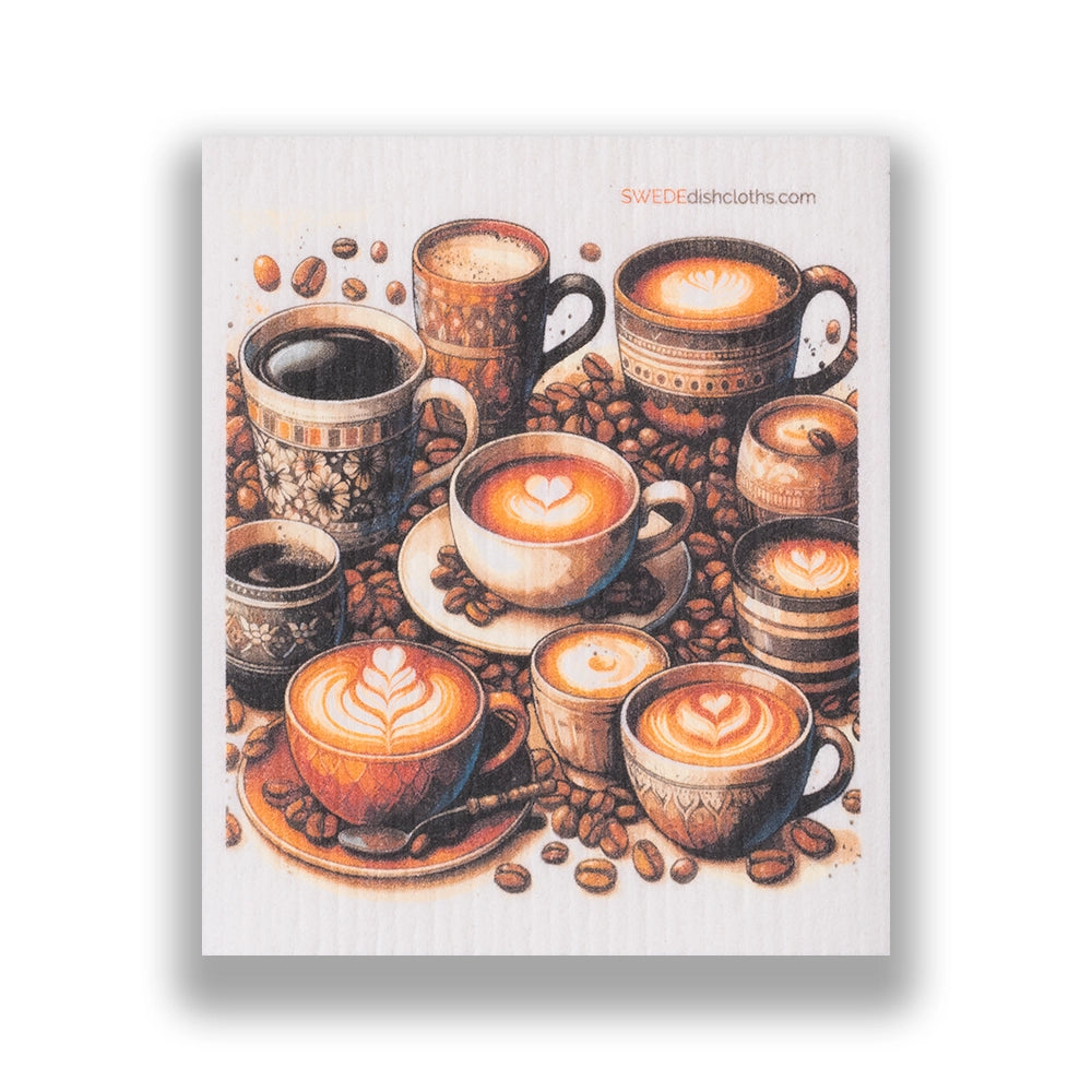 SWEDE Dishcloths 3 PK Coffee Designs